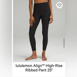 Lululemon Black High-Rise Ribbed Align Leggings
